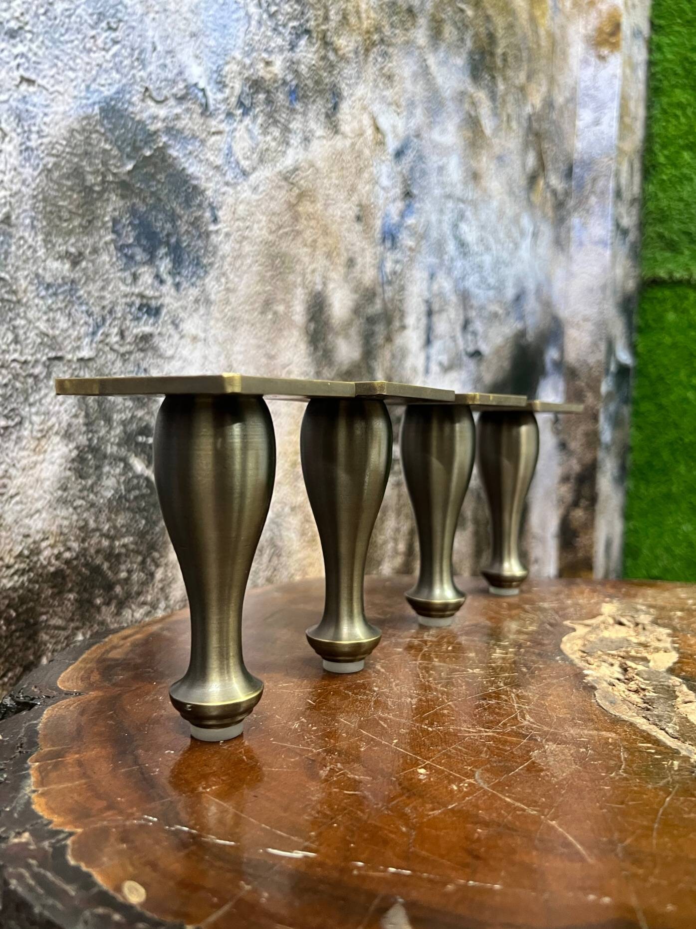 Set of 4, 4 Inches, DIY Heavy Duty Artistic Solid BRASS Sofa Legs in