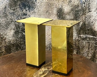 4pcs, 4'' to 24" DIY Square Heavy Duty SOLID BRASS Sofa Legs with Floor Protector, Cabinet Legs, Sofa Legs, Furniture Legs, Cabinet Legs.