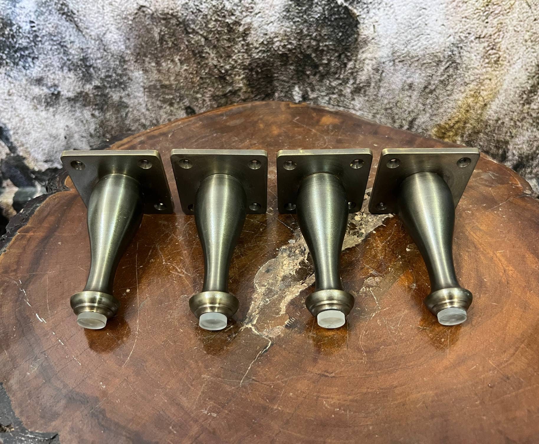 Set of 4, 4 Inches, DIY Heavy Duty Artistic Solid BRASS Sofa Legs in