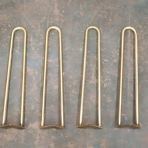 Set of 4, 10&quot; to 40&quot;, Solid Brass HEAVY DUTY Hairpin Legs, Solid Brass Table Legs, Coffee Table Legs, Replacement Legs, DIY Table Legs.