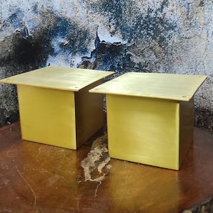 4 pcs, 4&quot;x4&quot; Inches, DIY Heavy Duty SQUARE Solid BRASS Sofa Legs, Couch Legs, Cabinet Brass Feet, Table Bed Legs, Cabinet Legs.
