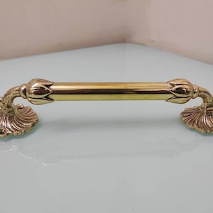 10&quot; Solid Brass Artistic Antique Style HANDCRAFTED Door Drawer HANDLES, Brass Door Handles, Brass Drawer Handles, Brass Drawer Pull.