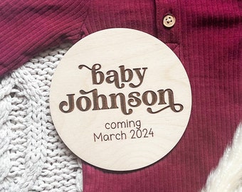 Personalized Last Name Baby Arriving Soon Sign | Baby Announcement Sign | Pregnancy Announcement Photo Prop |  Baby Coming Soon Wooden Sign