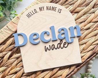 Personalized Arch Name Sign | Hello My Name Is Sign | Mini Baby Name Sign | Hospital Name Sign | Baby Shower Gift | Baby Name Reveal