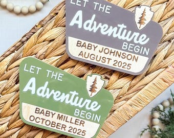 National Park Pregnancy Announcement Sign | Let The Adventure Begin Pregnancy Sign | Camping Theme Announcement | Outdoor Baby On The Way