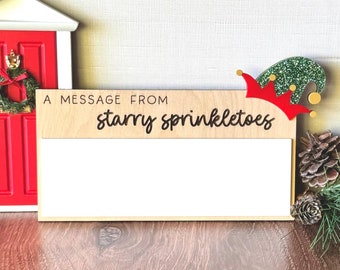 Message from Your Elf Board | Elf Message Sign | Elf Prop | Elf Accessory | Christmas Decor | Elf Dry Erase Christmas Plaque | Elf Arrival