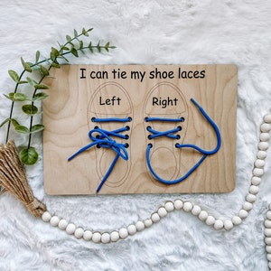 Shoe Lacing Board | Wooden Shoe Lace Board | I Can Tie My Shoes Board | Montessori Education Board | Kindergarten Learning Board