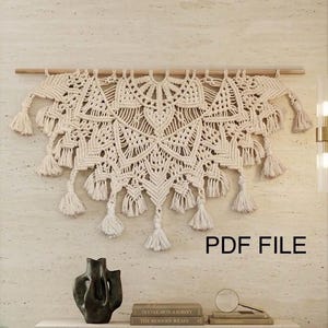 Patrón PDF - Nuevo patrón GRANDE Macramé Medio Círculo Macramé Instrucciones escritas en inglés