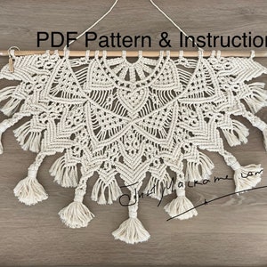 PDF pattern - New pattern LARGE Macrame Half Circle Macrame English written instructions