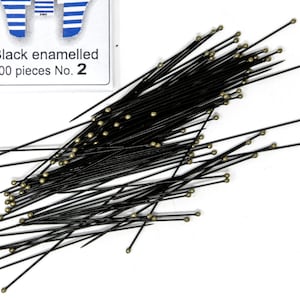 Spilli per entomologia di insetti / 100 per confezione per fissare farfalle e campioni di insetti / Spilli con testa in nylon nero continentale EXTRA AFFILATI