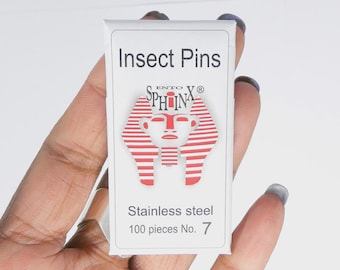 Insect Entomology Pins | 100-Pack for Butterflies and Insects | Stainless Steel English Pins Extra Sharp