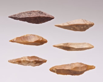 Genuine Neolithic Flint Spires x 6 | 54-45mm | 8000-4000 BCE | A1 Natural History Specimens, Ancient