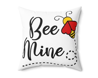 Bee mine Square Pillow (white)