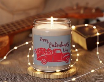Red Truck with hearts Soy Candle, 9oz