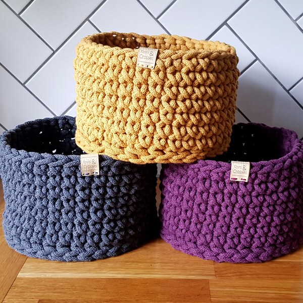 Large Crochet Basket | Sustainable Cord | Crocheted Basket | Home Organising | Storage | Recycled