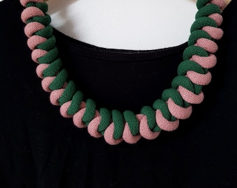 Chunky Macramé Necklace | Sustainable | 17 Colour choices | Recycled | Cotton | Snake Knot