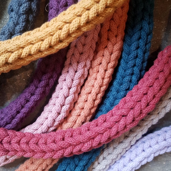 Knitted Necklace | Sustainable | 23 Colours | Recycled | Crochet | Cotton Cord
