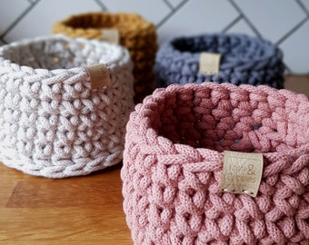 Small Crochet Basket | Sustainable Cord | Crocheted Basket | Home Organising | Storage | Recycled