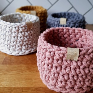 Small Crochet Basket | Sustainable Cord | Crocheted Basket | Home Organising | Storage | Recycled