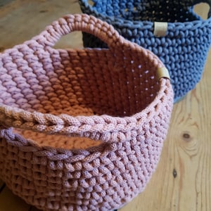 Large Crochet Basket with Handles | 23 Colour Choices | Sustainable Cord | Storage | Home Organising | Toy Storage