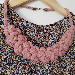 Chunky Crochet Chain Necklace | Sustainable | 17 Colours | Recycled | Crochet | Knitted | Cotton
