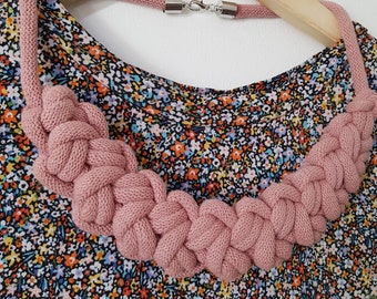 Chunky Crochet Chain Necklace | Sustainable | 17 Colours | Recycled | Crochet | Knitted | Cotton