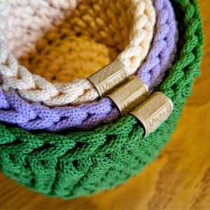 Set of 3 Nesting Crochet Baskets | Sustainable Cord | Crocheted Basket | Home Organising | Storage | Recycled
