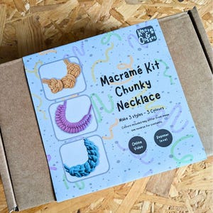 Macramé Necklace Craft Kit | Makes 3 Necklaces | Sustainable | Beginners Jewellery Making Set