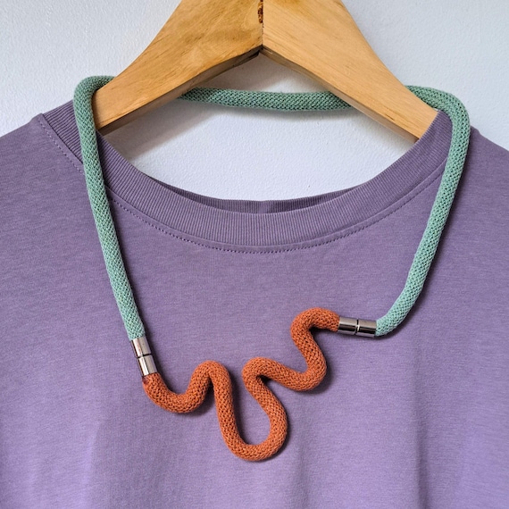 Squiggle Cord Necklace | Sustainable | 21 Colour choices | Recycled | Cotton