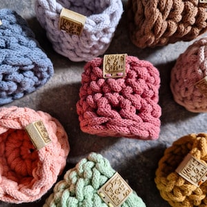 Tiny Crochet Basket | Sustainable Cord | Crocheted Basket | Home Organising | Storage | Recycled