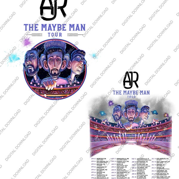AJR The Maybe Man Tour 2024 File Png, AJR Band Fan Design, Ajr Members Chibi Png, AJR Band Tour, Ajr Band Digital Download
