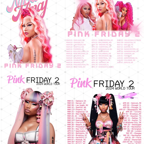 Combo 4 File Nicki Minaj Png File, Pink Friday 2 Tour Date, Nicki Minaj Tour 2024 File, Nicki Minaj Design, Nicki Minaj Digital Download