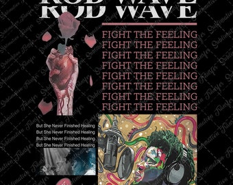 Rod Wave Fight The Feeling Png File, 90s Rap Music, Rapper Rod Wave Tour Design, File Png Digital Download