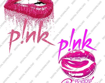 2 File Pink Tour Design, Lips Pink Png, Summer Carnival 2024 Tour Design, Trustfall Album Pink Png Digital Download