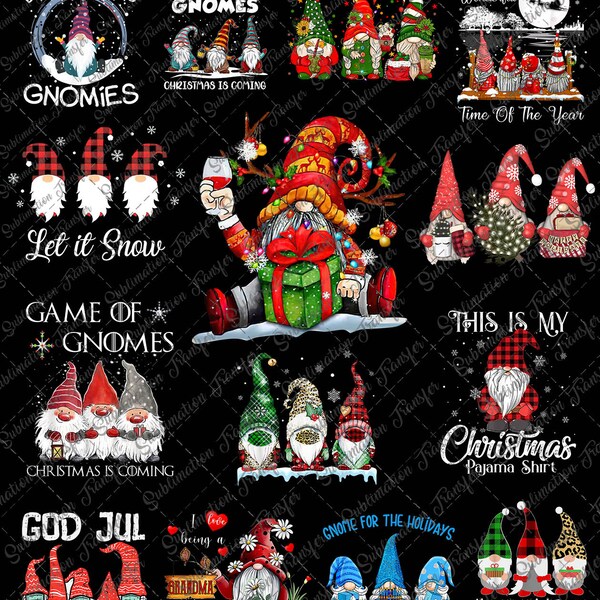 Bundle 45+ File Gnomes Png, Merry Christmas Gnomes, Winter Holidays, Digital Download Png