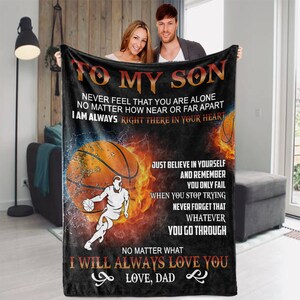 To My Son I always Love you Basketball Gift Throw Blanket Gift For Xmas Birthday Graduation Christmas Gifts