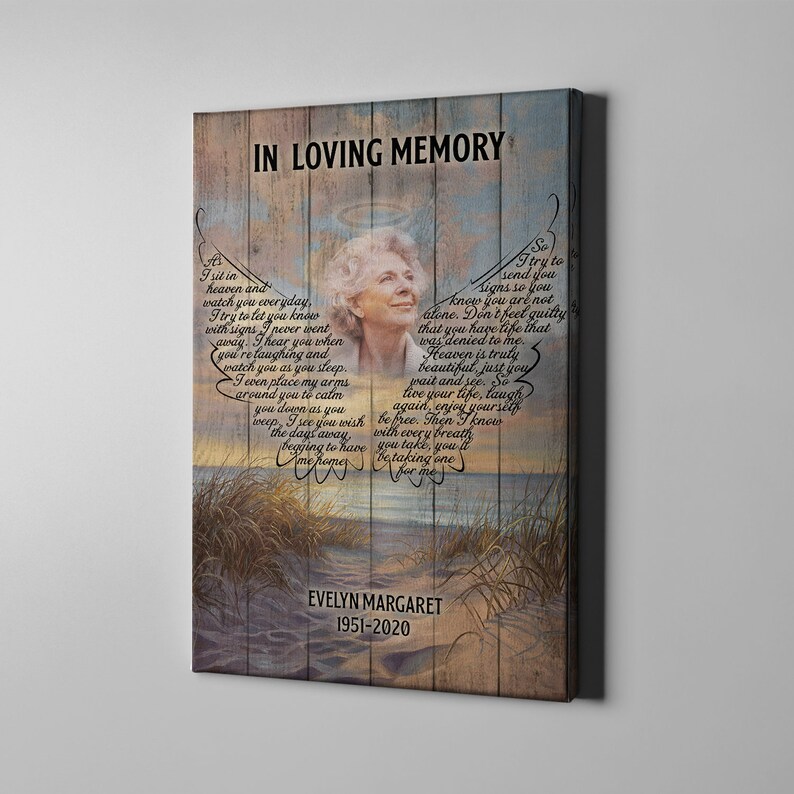 In Loving Memory, Rest in peace, I Never Left You, memorial canvas, heaven canvas Art image 3