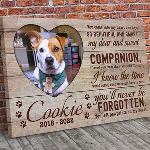 Dog Memorial Passing Gift Canvas Personalized Pet Loss Gifts | dog mom gift | Pet Bereavement Gift | Pet Sympathy Gift | Pet Loss Frame