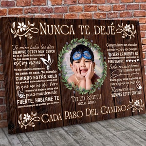 Spanish Rest in peace, I Never Left You, Nunca Te Dejé memorial canvas, heaven canvas Art