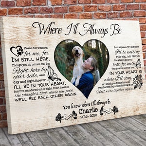 Dog Memorial Passing Gift Canvas Personalized Pet Loss Gifts | dog mom gift | Pet Bereavement Gift | Pet Sympathy Gift | Pet Loss Frame