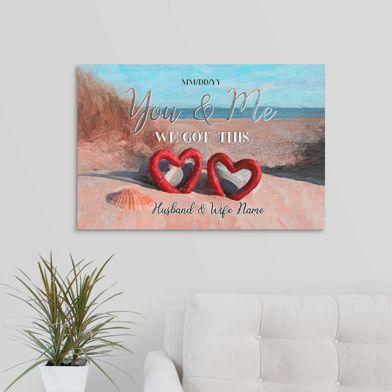 Personalize We Got This by the Beach You and Me Framed Canvas Etsy