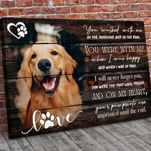 Dog Memorial Passing Gift Canvas Personalized Pet Loss Gifts | dog mom gift | Pet Bereavement Gift | Pet Sympathy Gift | Pet Loss Frame
