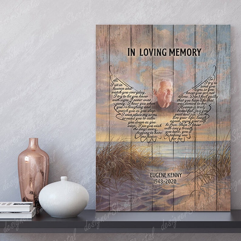 In Loving Memory, Rest in peace, I Never Left You, memorial canvas, heaven canvas Art image 5