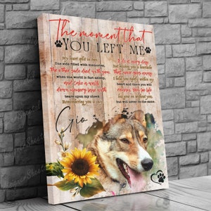 Dog Memorial Passing Gift Canvas Personalized Pet Loss Gifts | dog mom gift | Pet Bereavement Gift | Pet Sympathy Gift | Pet Loss Frame