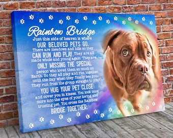Dog Memorial Passing Gift Canvas Personalized Pet Loss Gifts | dog mom gift | Pet Bereavement Gift | Pet Sympathy Gift | Pet Loss Frame