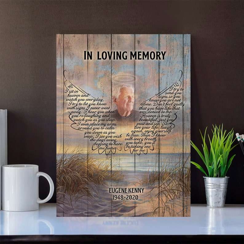 In Loving Memory, Rest in peace, I Never Left You, memorial canvas, heaven canvas Art image 6