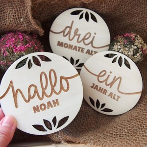 Meilensteinkarten | Meilensteine | Monatskarten | Baby | Erstes Jahr | Holz | Holzschilder | Geschenk | Geburt | Name | personalisiert