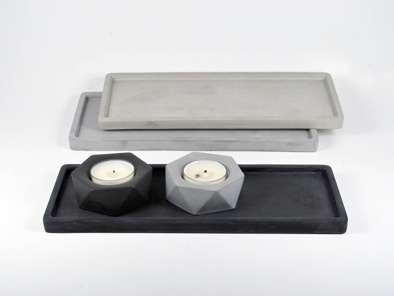 10 X 3.8 Concrete Tray Rectangular Tray Candle Etsy
