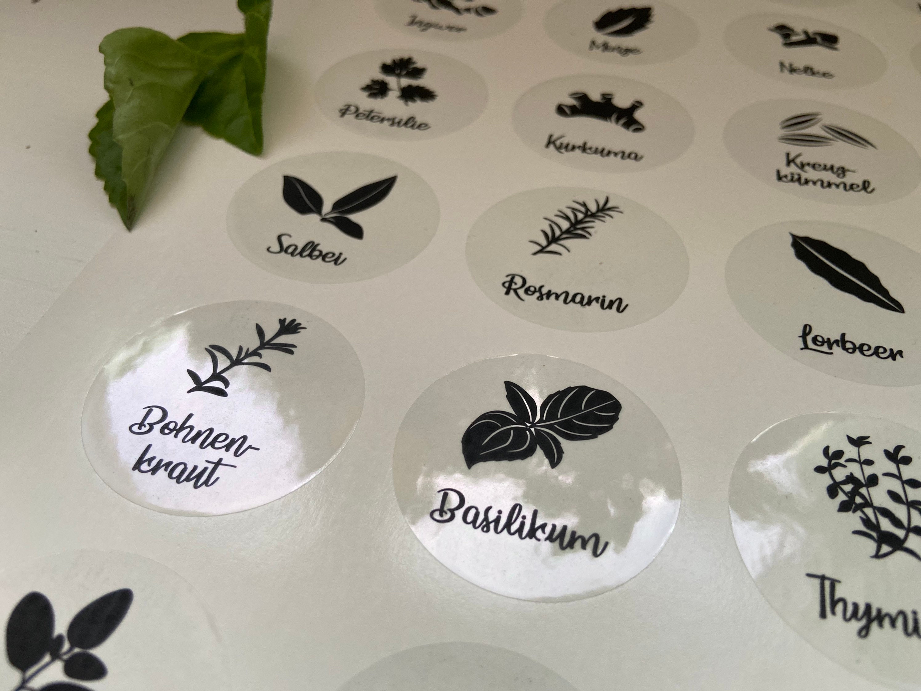 24 hübsche Gewürz-Etiketten transparent klar Aufkleber | Etsy