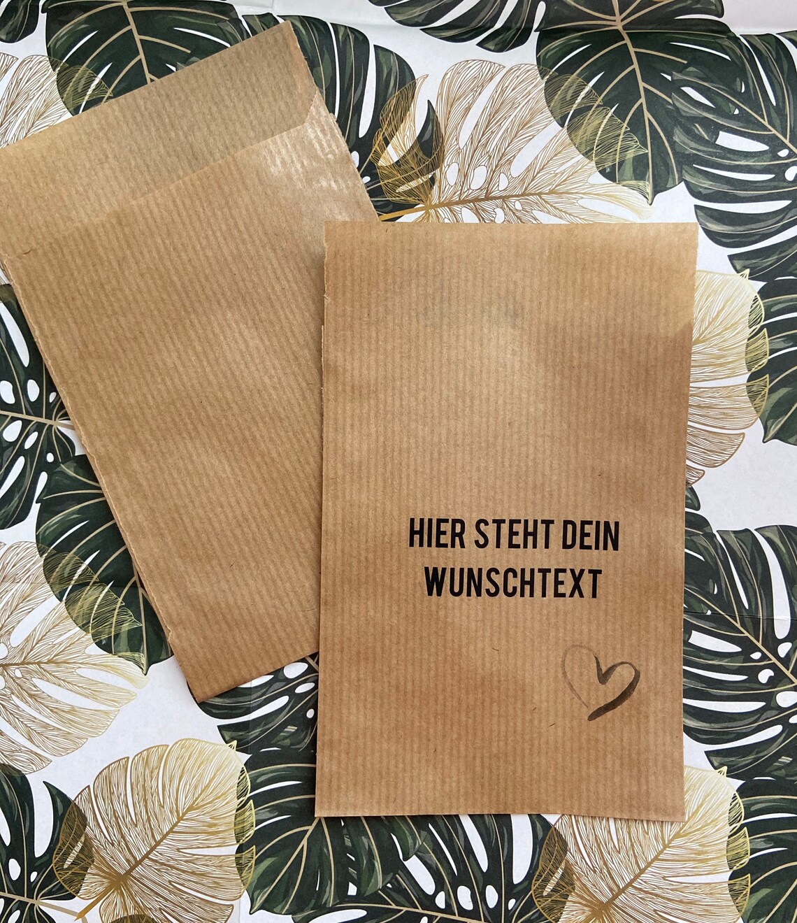 Pretty Paper Bags With Individual Imprint / Desired Text / Etsy